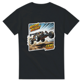 Nitro Rush 1/8 RC Buggy T-Shirt – T-Shirt Produktfoto, Vorderseite auf schwarzem Hintergrund
