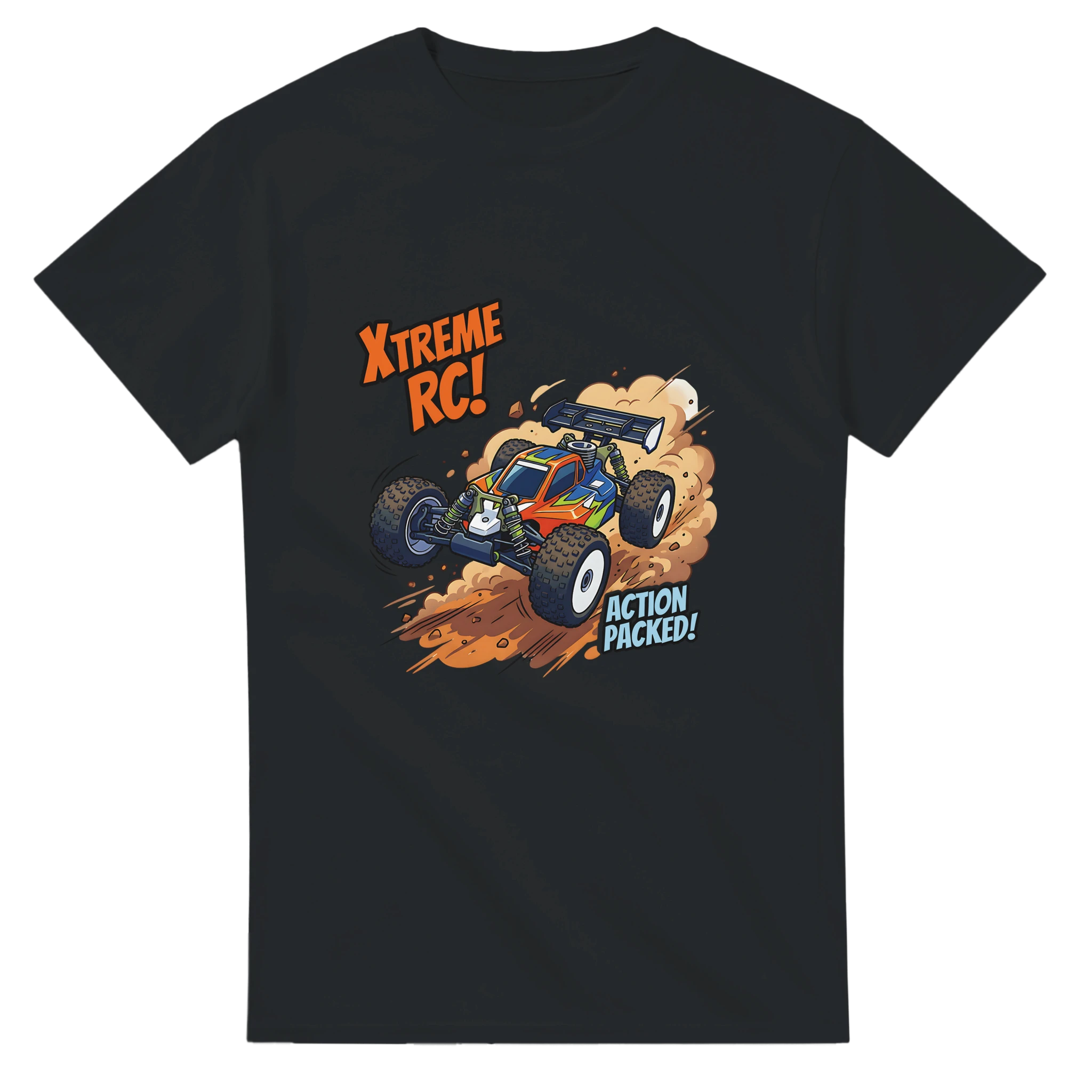 Xtreme RC T-Shirt – T-Shirt Produktfoto, Vorderseite auf schwarzem Hintergrund