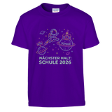Nächster Halt Schule Astronaut Einschulung Shirt – Kinder T-Shirt Vorderseite Detailansicht