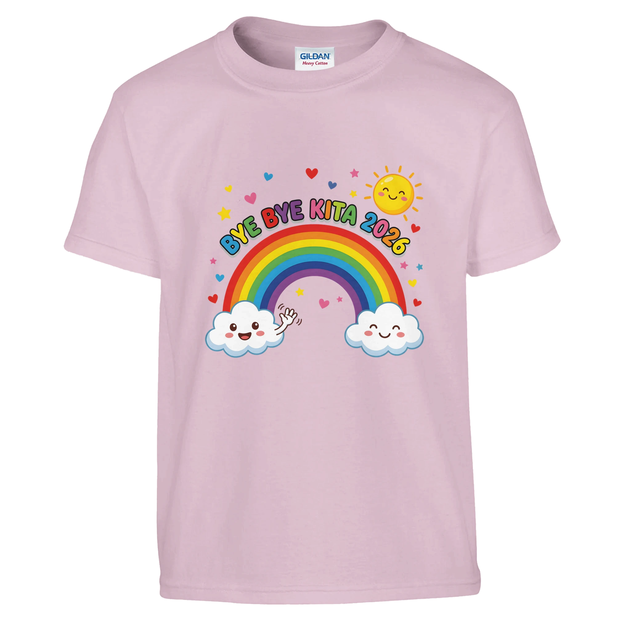 Bye Bye Kita 2026 T-Shirt – Kinder T-Shirt in Rosa, Freisteller