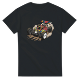 RC Buggy Drift T-Shirt – T-Shirt Produktfoto, Vorderseite auf schwarzem Hintergrund