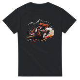 RC Buggy Off-Road Racer T-Shirt – T-Shirt Produktfoto, Vorderseite auf schwarzem Hintergrund