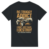 RC Truggy T-Shirt "Addict" – T-Shirt Produktfoto, Vorderseite auf schwarzem Hintergrund