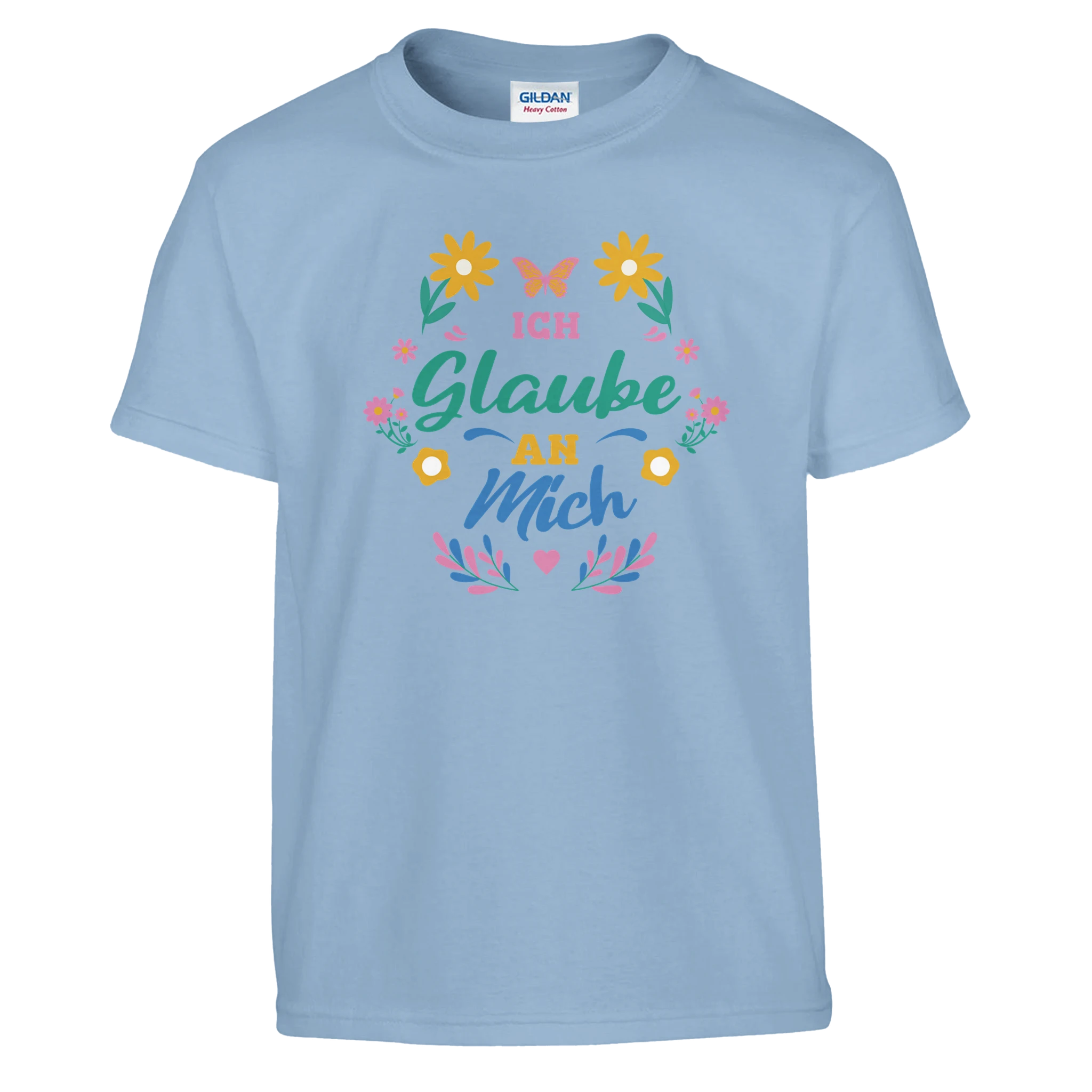 Ich Glaube An Mich Kinder T-Shirt – Kinder T-Shirt in Hellblau, Freisteller