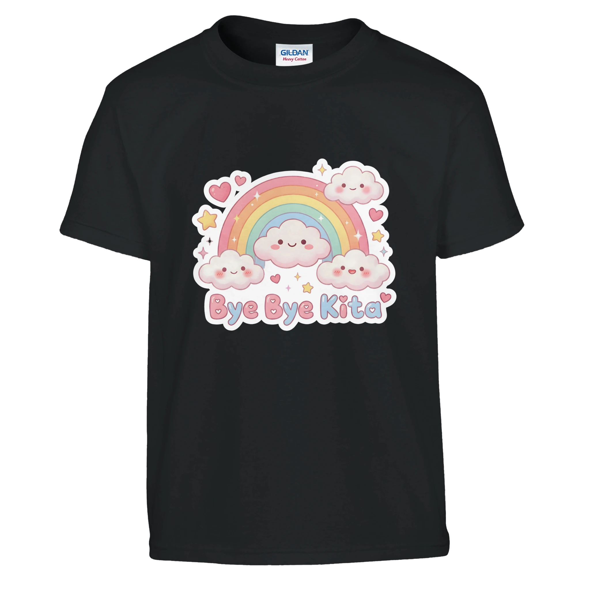 Bye Bye Kita Abschluss Shirt Regenbogen – Kinder T-Shirt Weiß Freisteller
