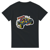 "Braaap!" RC Buggy T-Shirt – T-Shirt Produktfoto, Vorderseite auf schwarzem Hintergrund