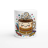 Erzieherin braucht Kaffee Tasse Kita Geschenk – Weiße Keramiktasse Freisteller