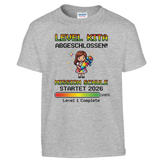 Level Kita Abgeschlossen Gaming Shirt Mädchen – Kinder T-Shirt Weiß Freisteller