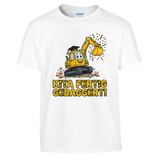 Kita Fertig Gebaggert Abschluss Shirt Bagger – Kinder T-Shirt Vorderseite Detailansicht