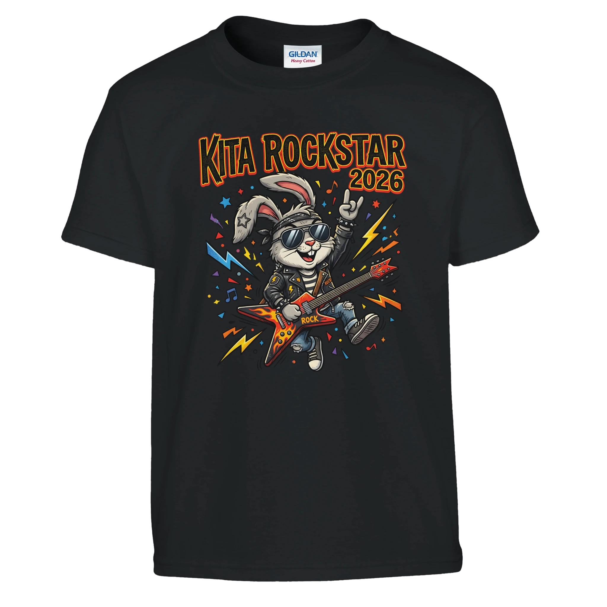Kita Rockstar 2026 Lustiges Abschluss Shirt – Kinder T-Shirt Weiß Freisteller