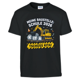Meine Baustelle Schule 2026 Einschulung Shirt Bagger – Kinder T-Shirt Weiß Freisteller