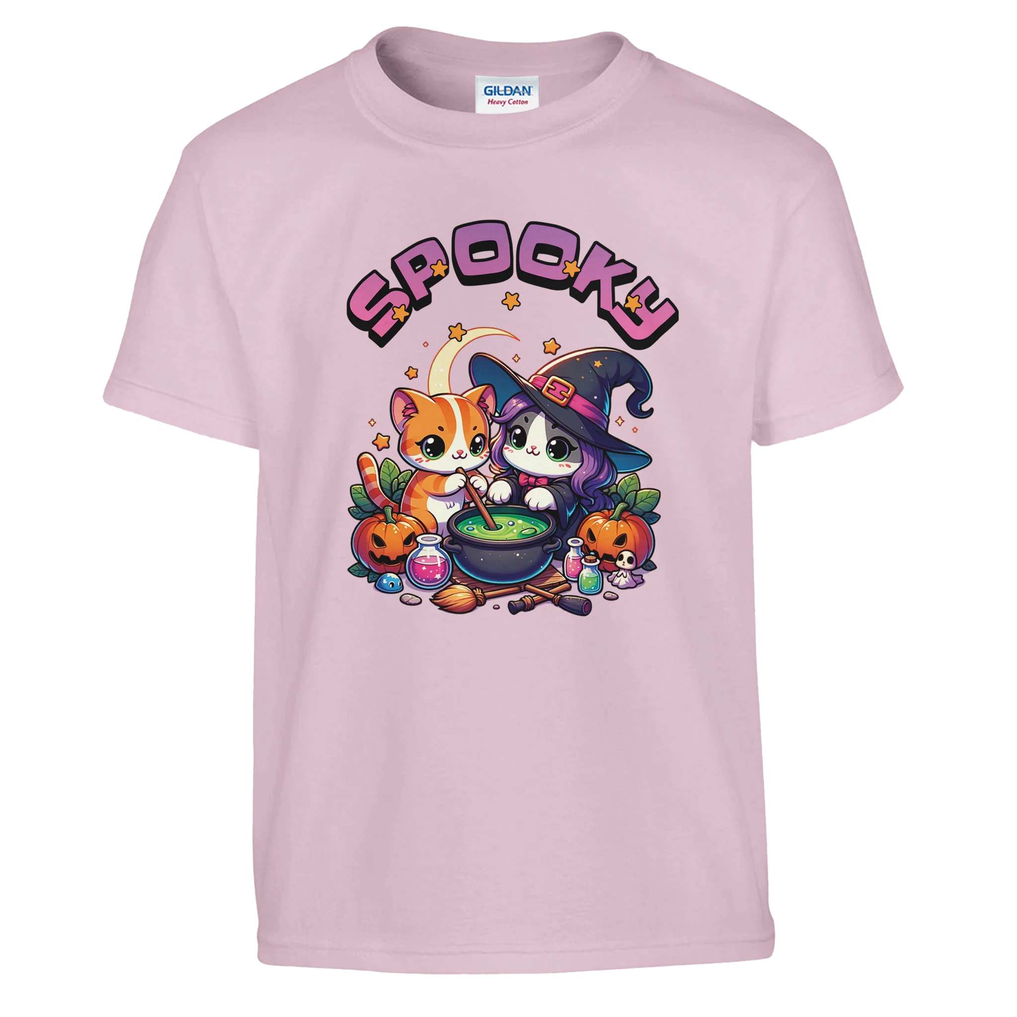 Spooky Katzen Kinder T-Shirt – Kinder T-Shirt in Rosa, Freisteller