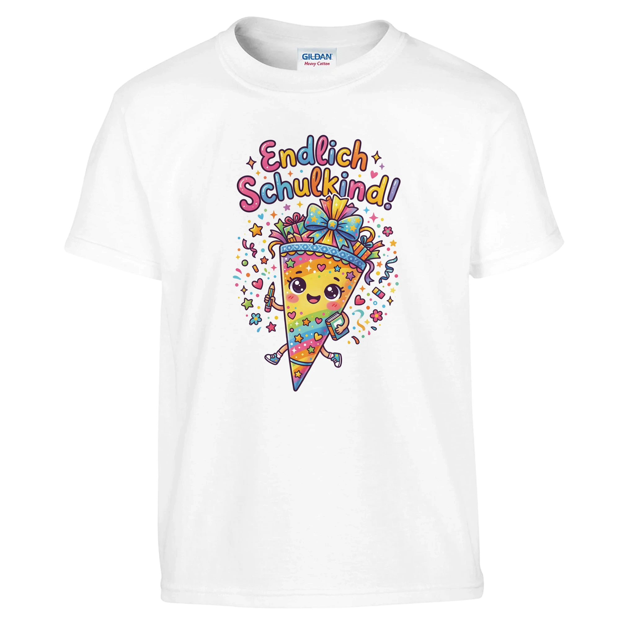 Endlich Schulkind T-Shirt – Kinder T-Shirt in Rot, Freisteller