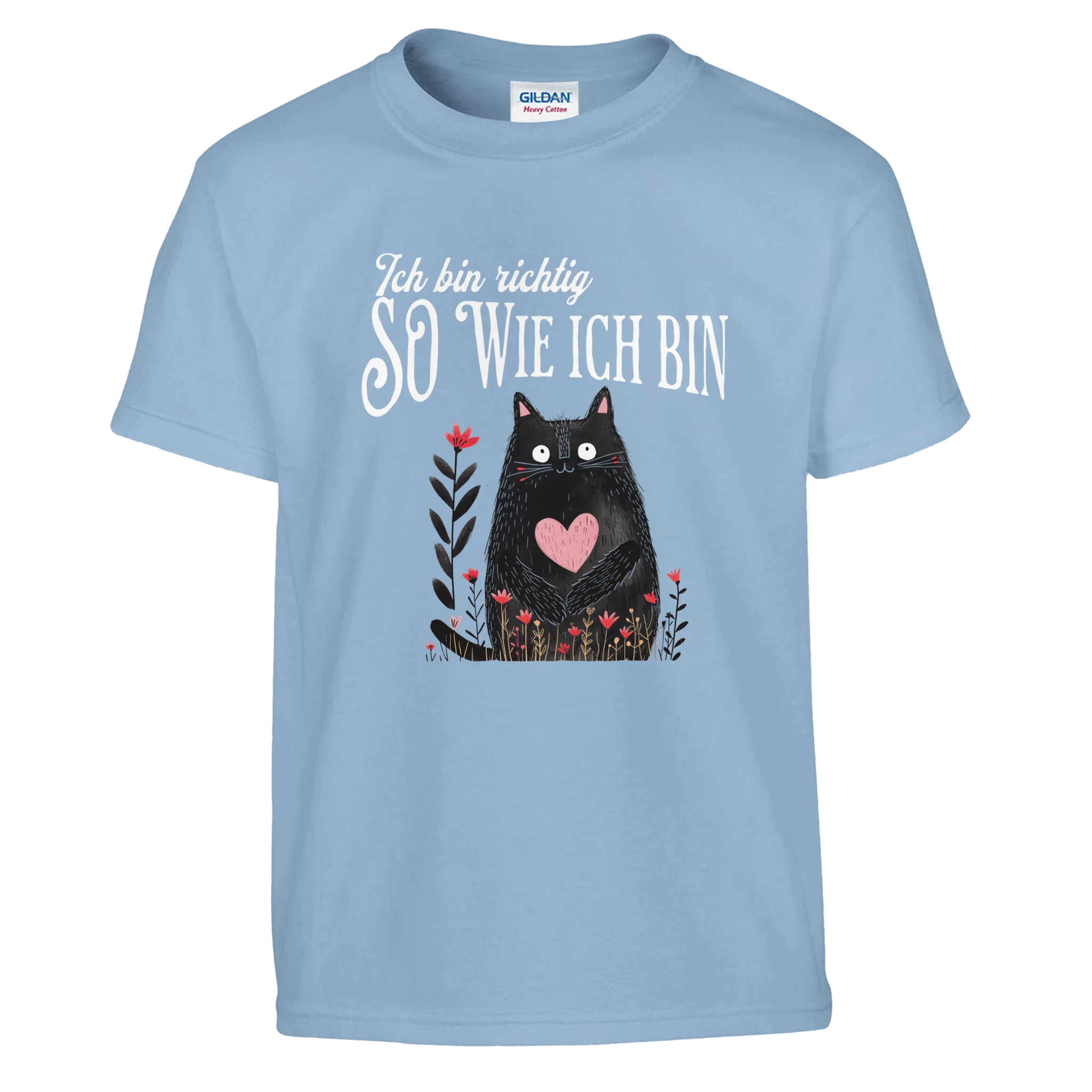 Ich Bin Richtig So Wie Ich Bin Kinder T-Shirt – Kinder T-Shirt in Hellblau, Freisteller