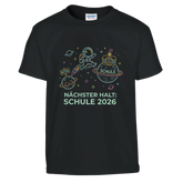 Nächster Halt Schule Astronaut Einschulung Shirt – Kinder T-Shirt Weiß Freisteller