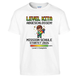 Level Kita Abgeschlossen Gaming Einschulung Shirt – Kinder T-Shirt Rückseite