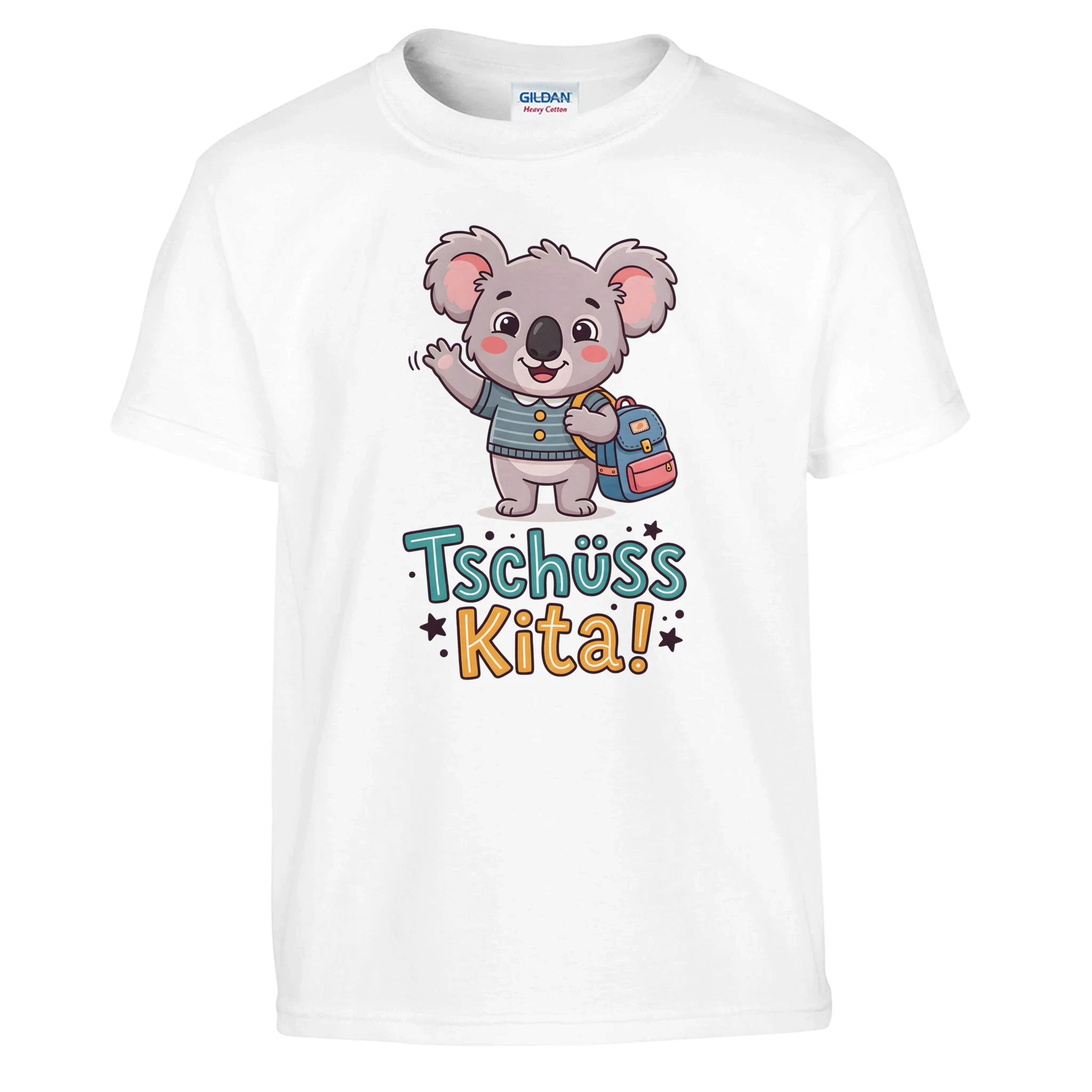 Tschüss Kita T-Shirt – Kinder T-Shirt in Weiß, Freisteller