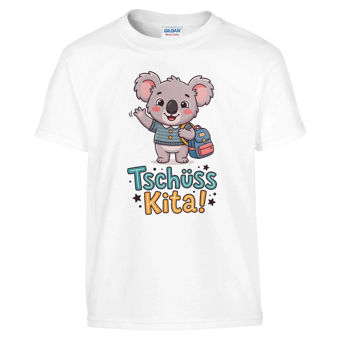 Tschüss Kita T-Shirt – Kinder T-Shirt in Weiß, Freisteller