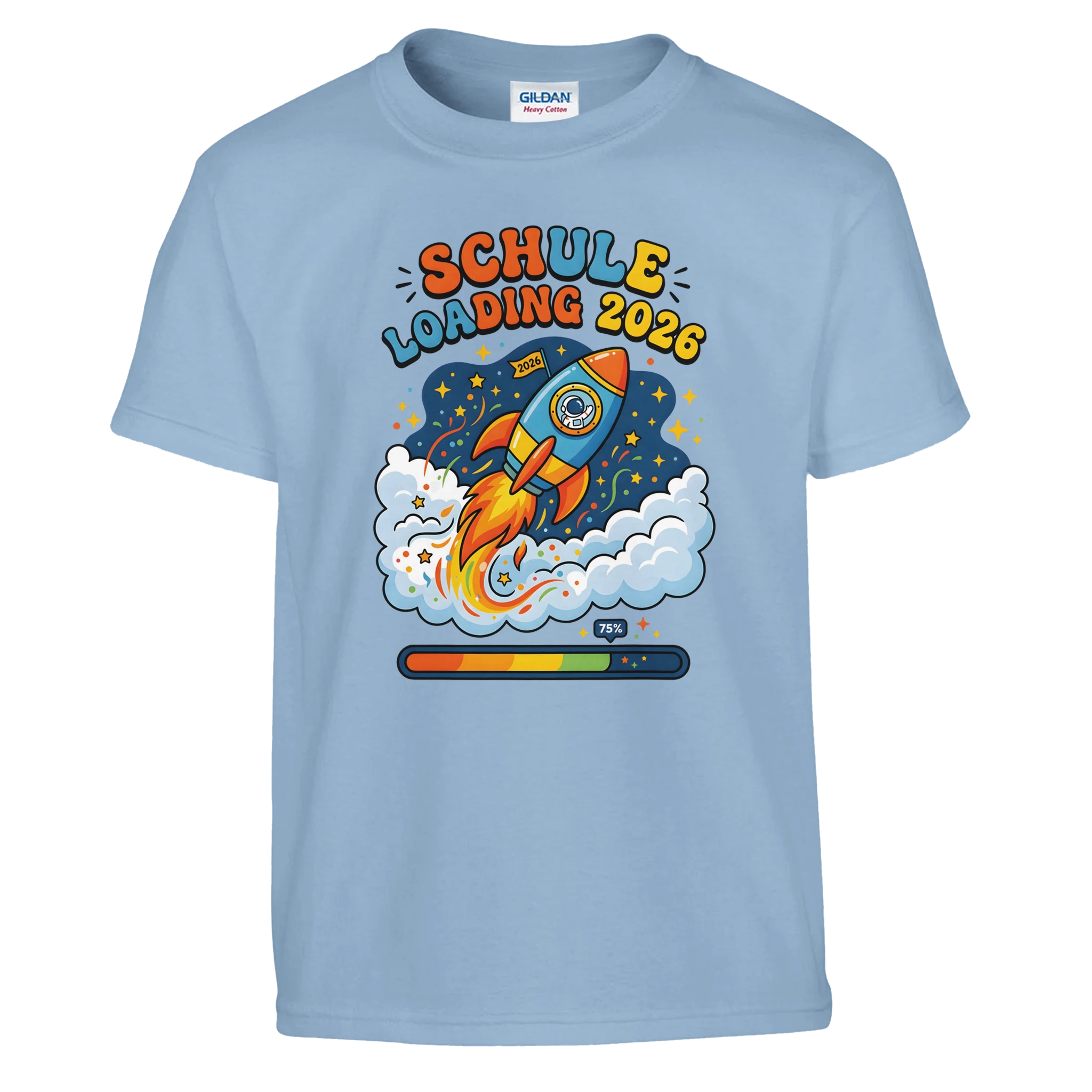 Schule Loading 2026 Einschulung Shirt Ladebalken – Kinder T-Shirt auf weißem Hintergrund