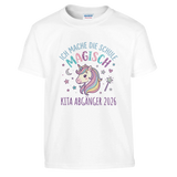 Ich mache die Schule magisch Einhorn Shirt – Kinder T-Shirt Rückseite