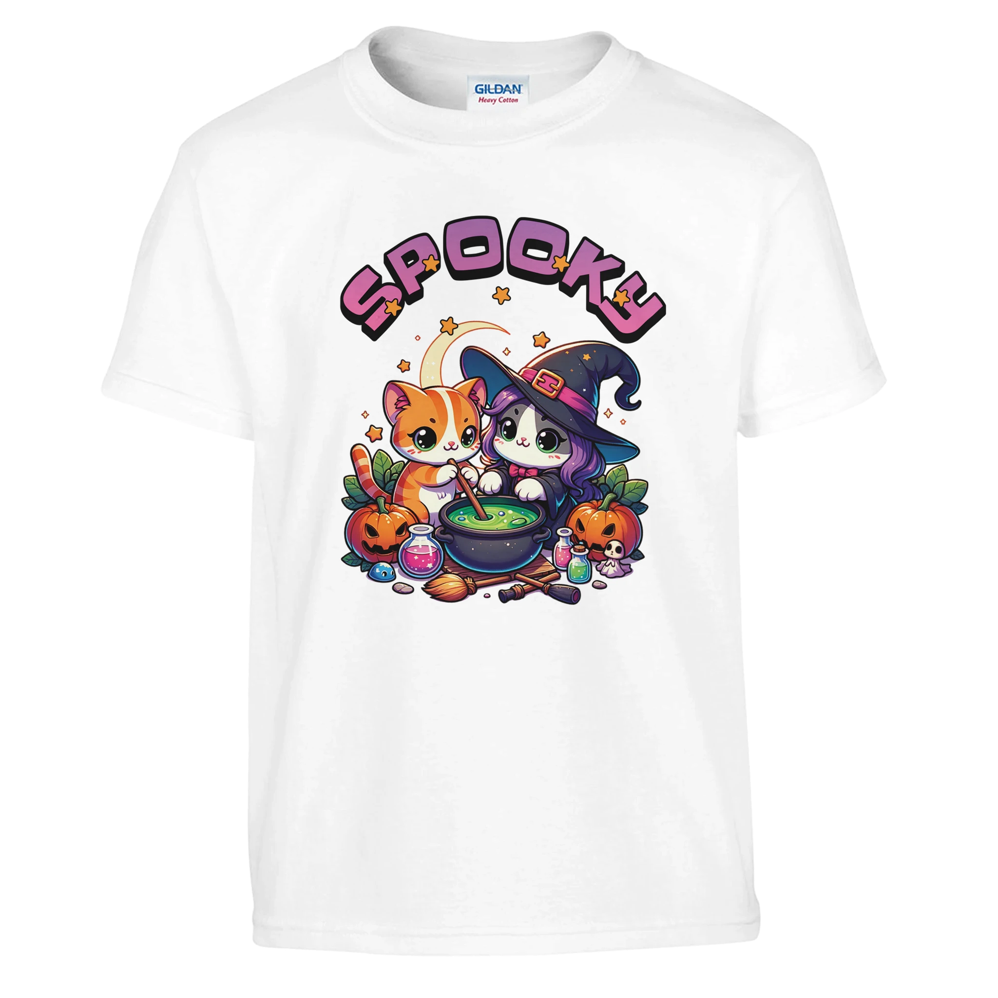 Spooky Katzen Kinder T-Shirt – Kinder T-Shirt in Hellblau, Freisteller