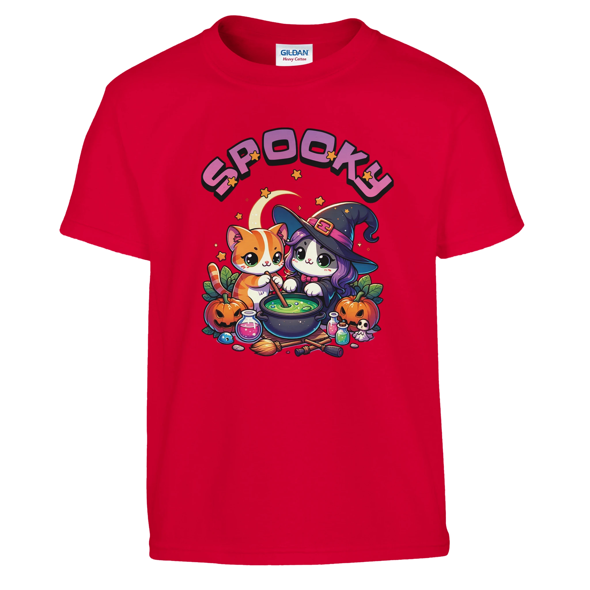 Spooky Katzen Kinder T-Shirt – Kinder T-Shirt in Rot, Freisteller