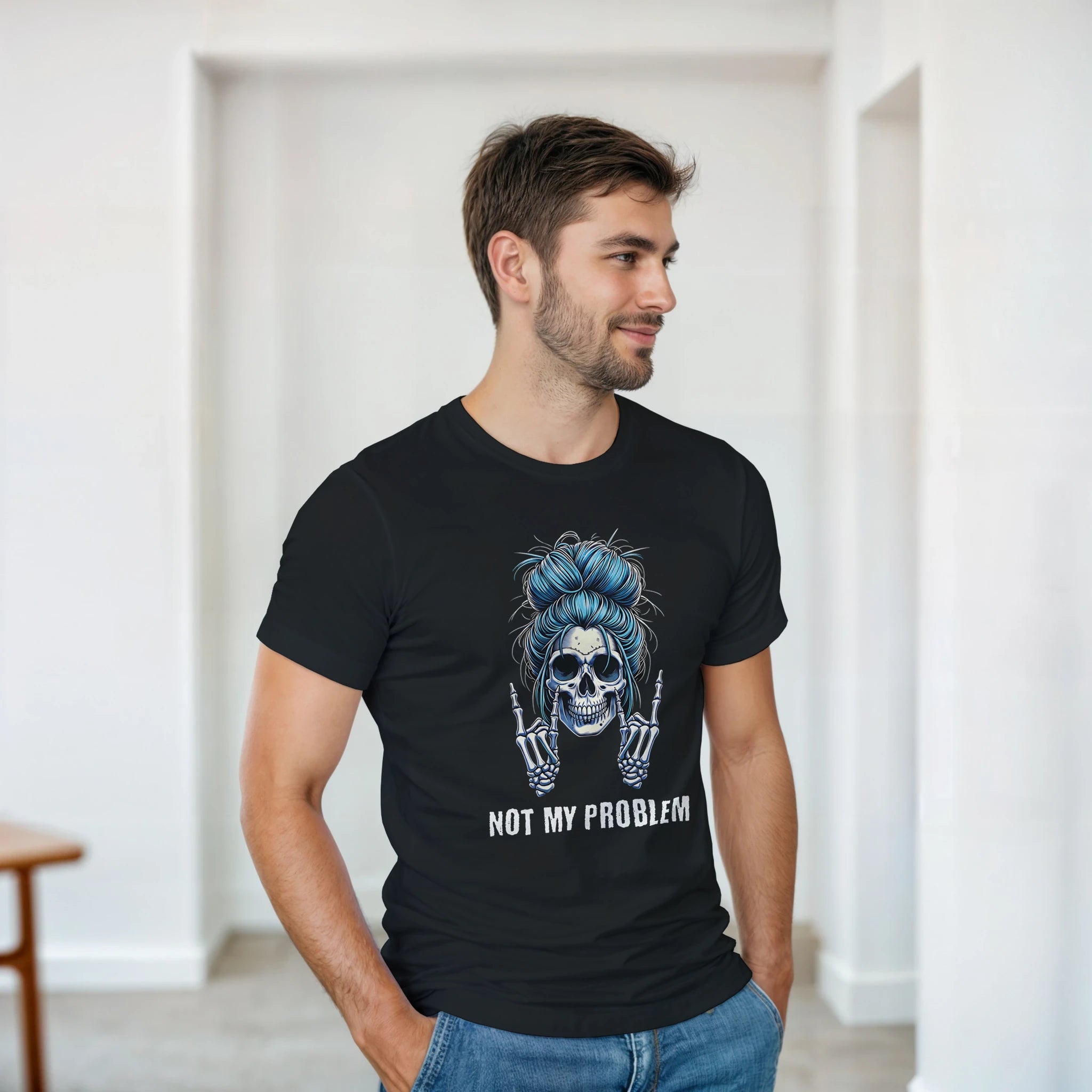 Not My Problem T-Shirt – Herren Lifestyle, Mann trägt T-Shirt, Outdoor Look