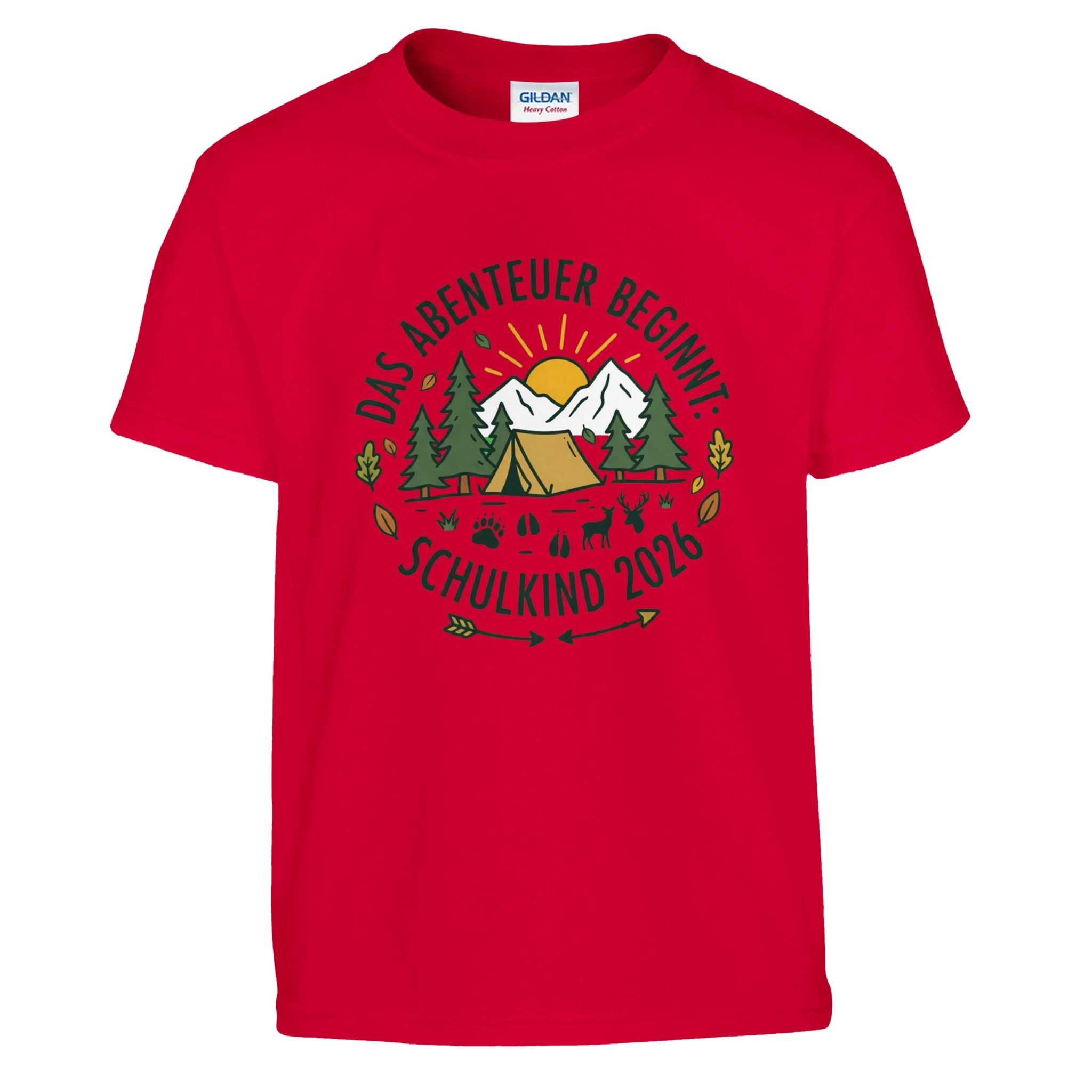 Das Abenteuer beginnt Einschulung Shirt 2026 – Kinder T-Shirt Vorderseite Detailansicht