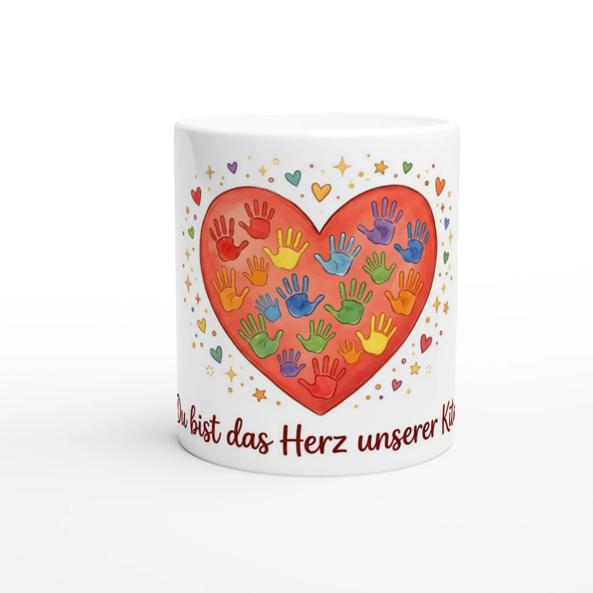 Du bist das Herz unserer Kita Erzieherin Tasse – Weiße Keramiktasse Freisteller