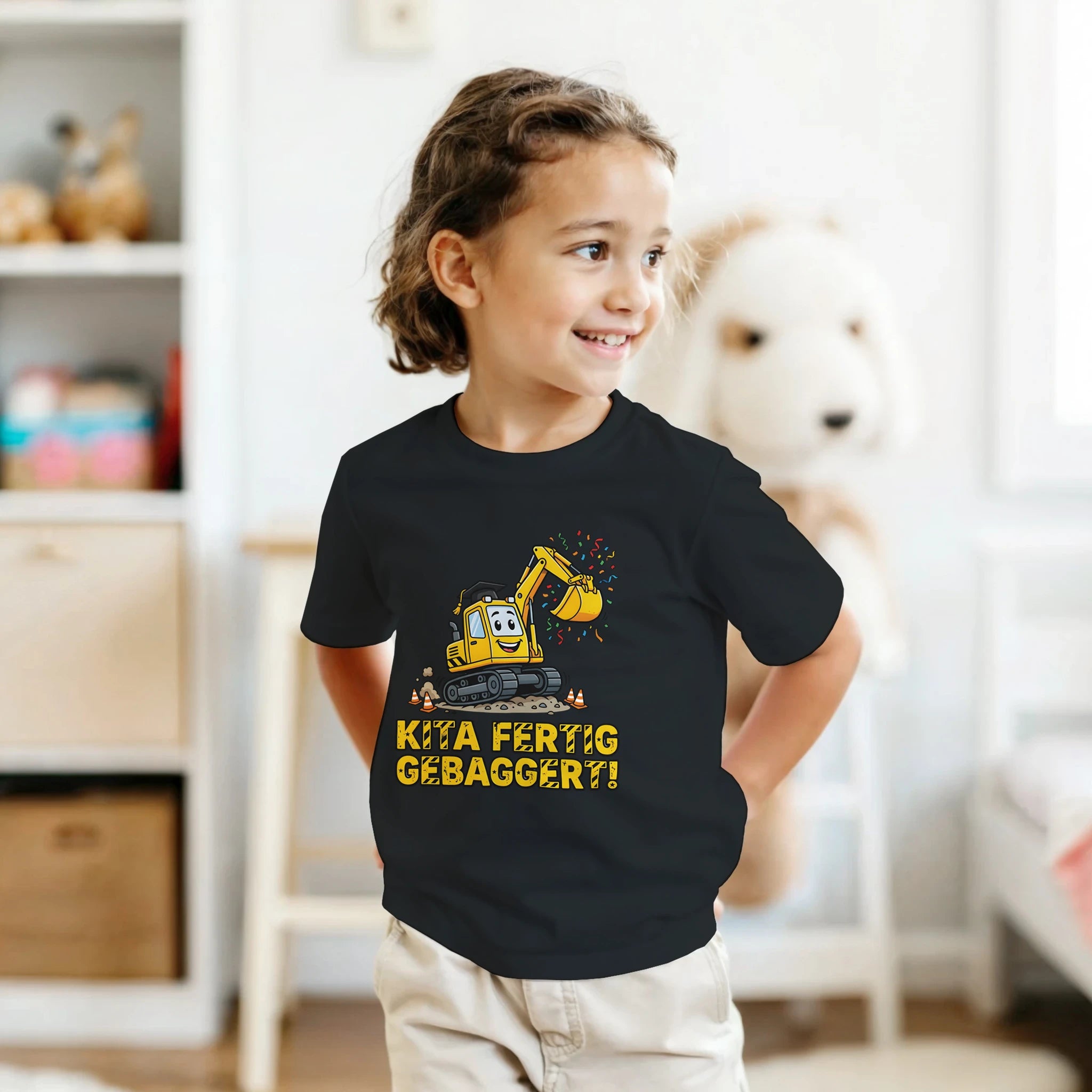 Kita Fertig Gebaggert Abschluss Shirt Bagger – Kinder T-Shirt Lifestyle Foto
