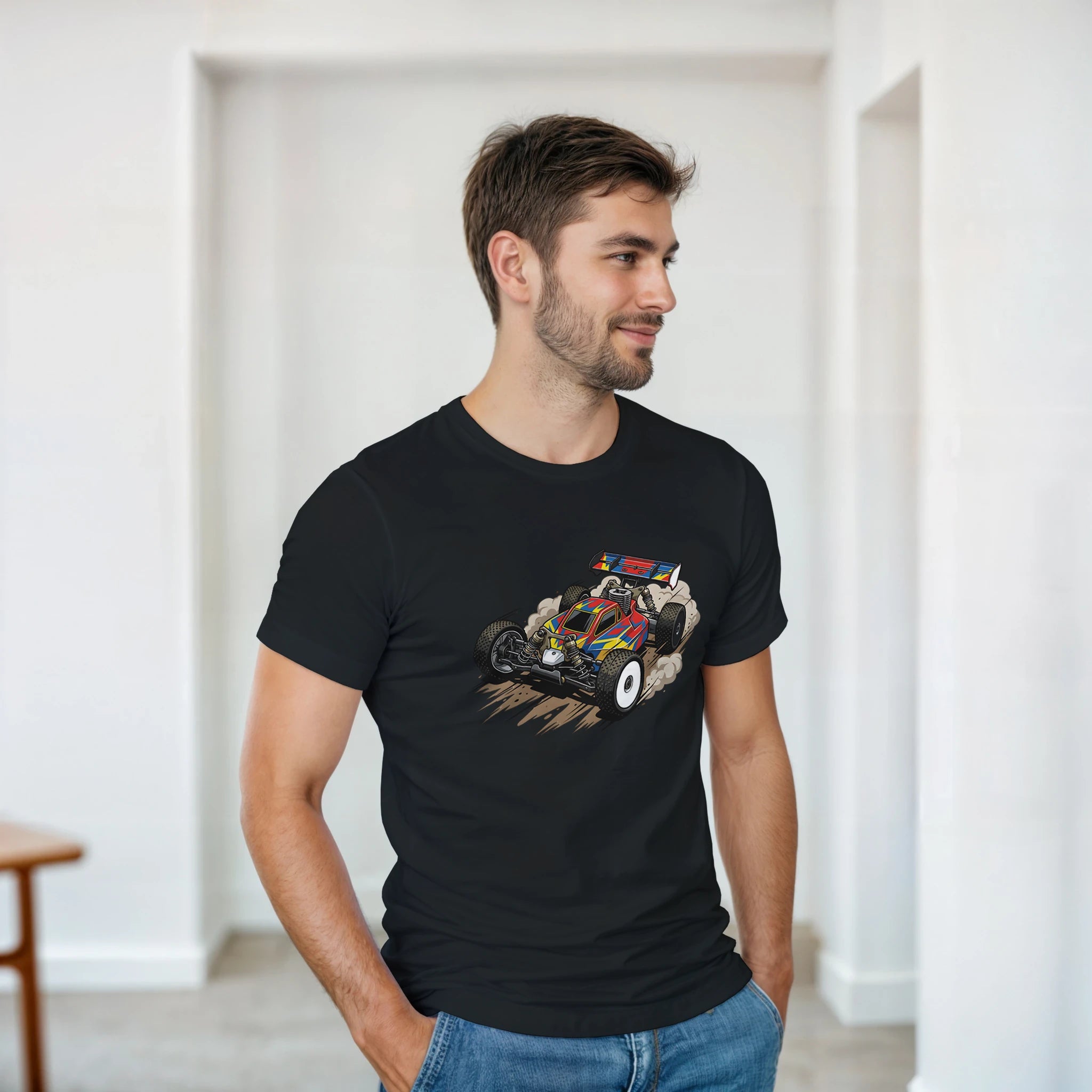 RC Buggy Drift T-Shirt – Herren Lifestyle, Mann trägt T-Shirt, Frontalansicht