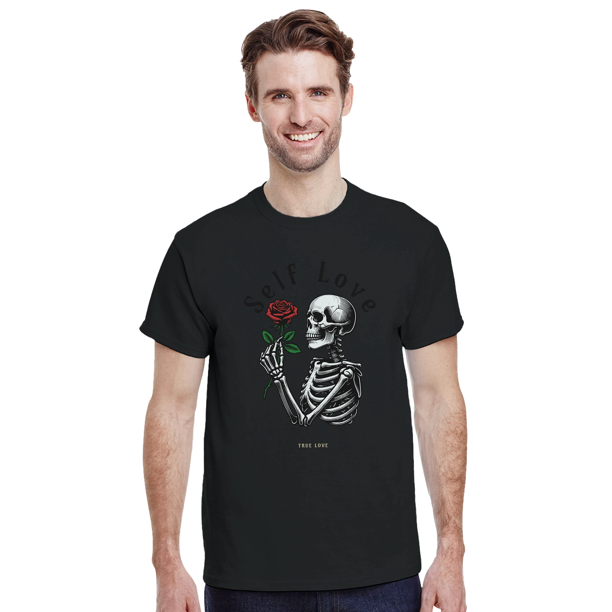 Self Love True Love T-Shirt – Herren Lifestyle 1, Mann trägt T-Shirt