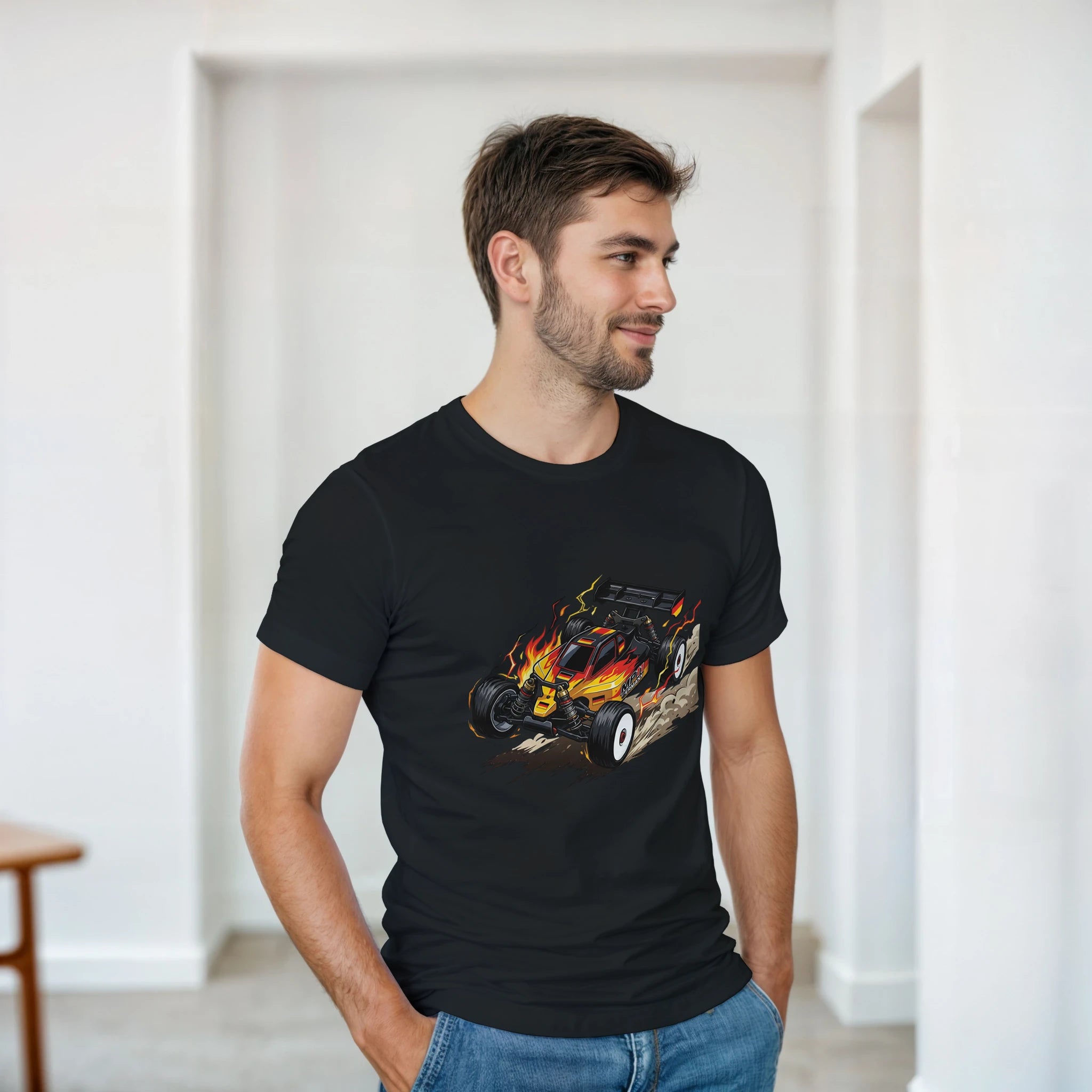 "Team Germany" RC Buggy T-Shirt – Herren Lifestyle, Mann trägt T-Shirt, Frontalansicht