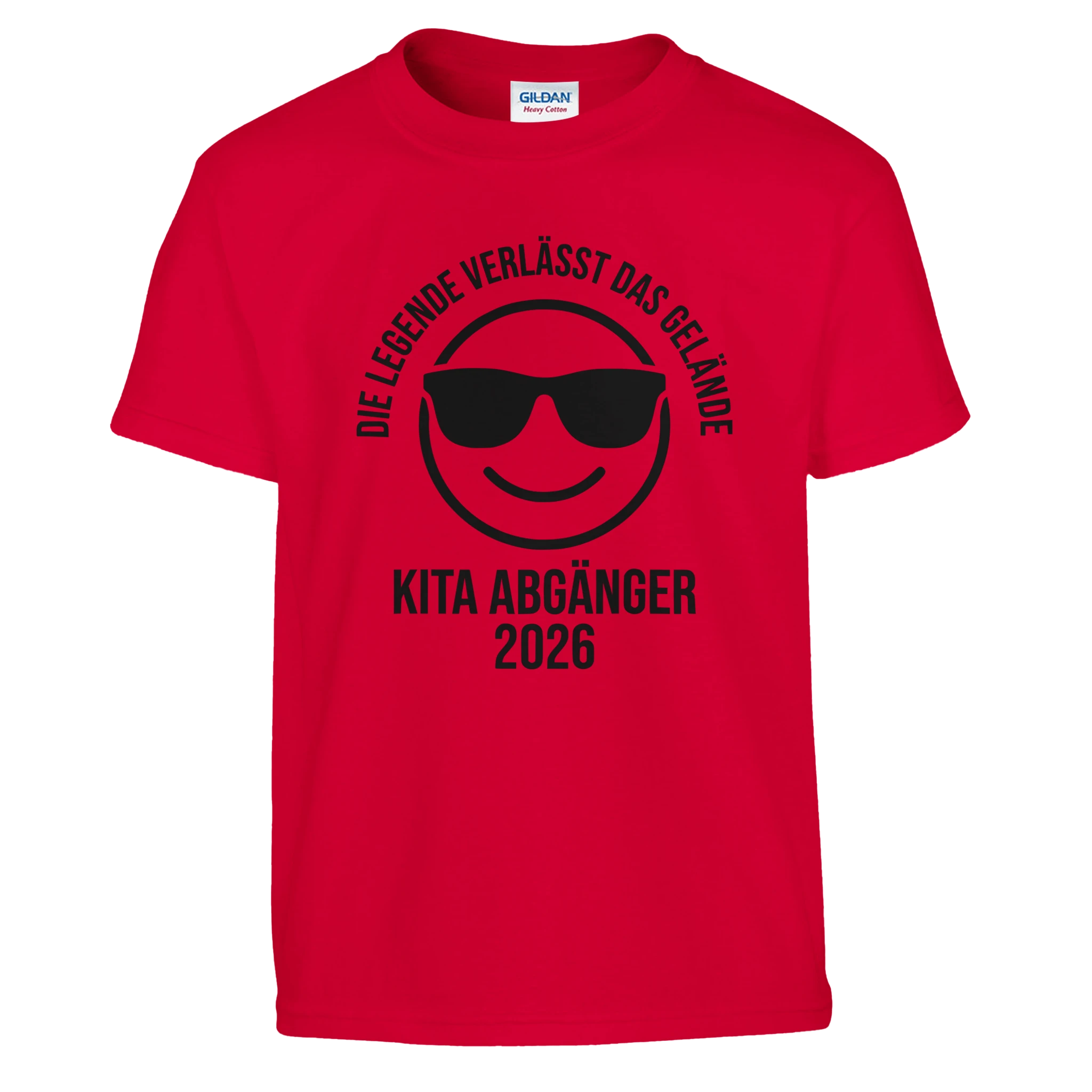 Die Legende verlässt das Gelände Kita Shirt 2026 – Kinder T-Shirt auf weißem Hintergrund