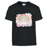 Bye Bye Kita Abschluss Shirt Regenbogen – Kinder T-Shirt Weiß Freisteller