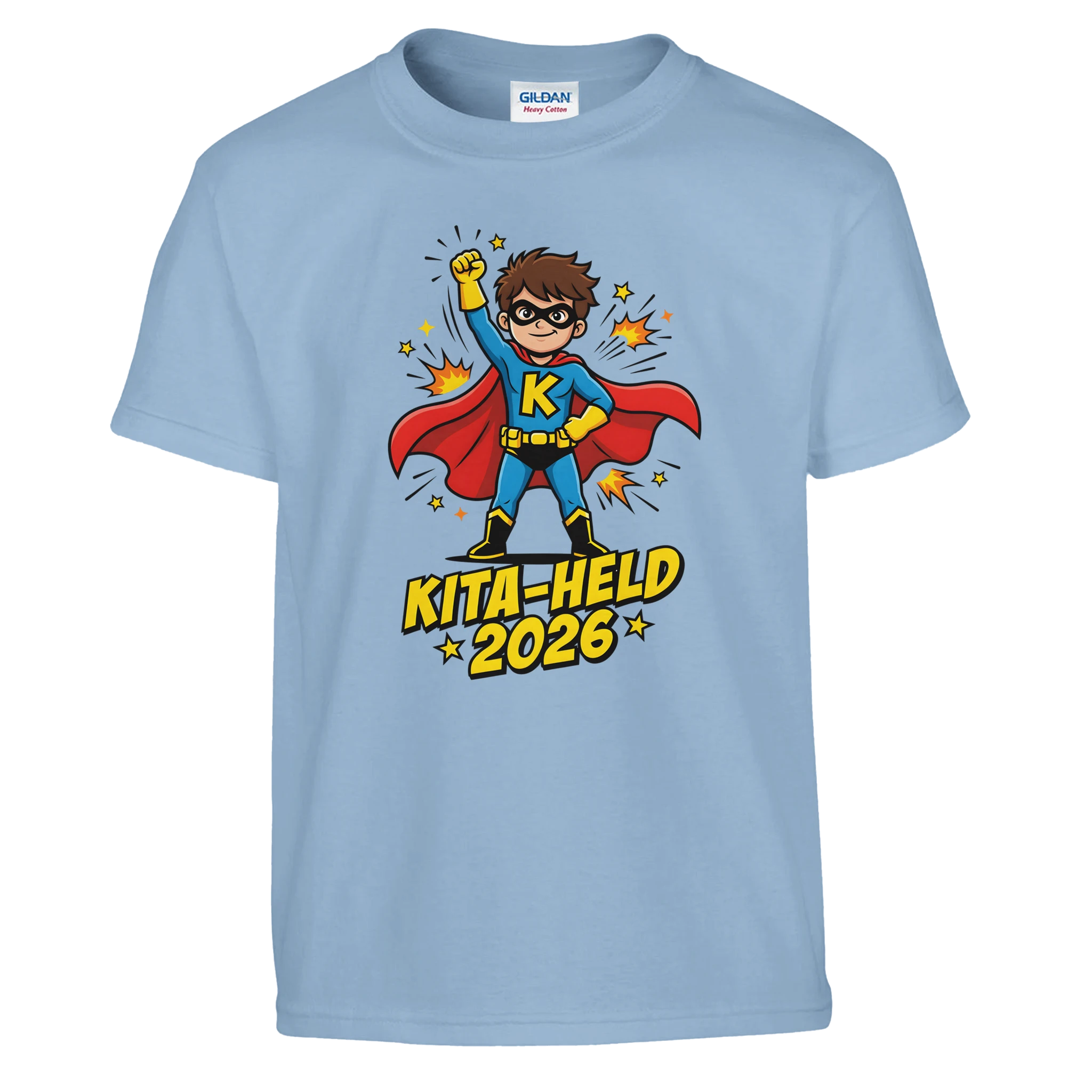 Kita-Held 2026 Superheld Kita-Abschluss Shirt – Kinder T-Shirt Nahaufnahme Aufdruck