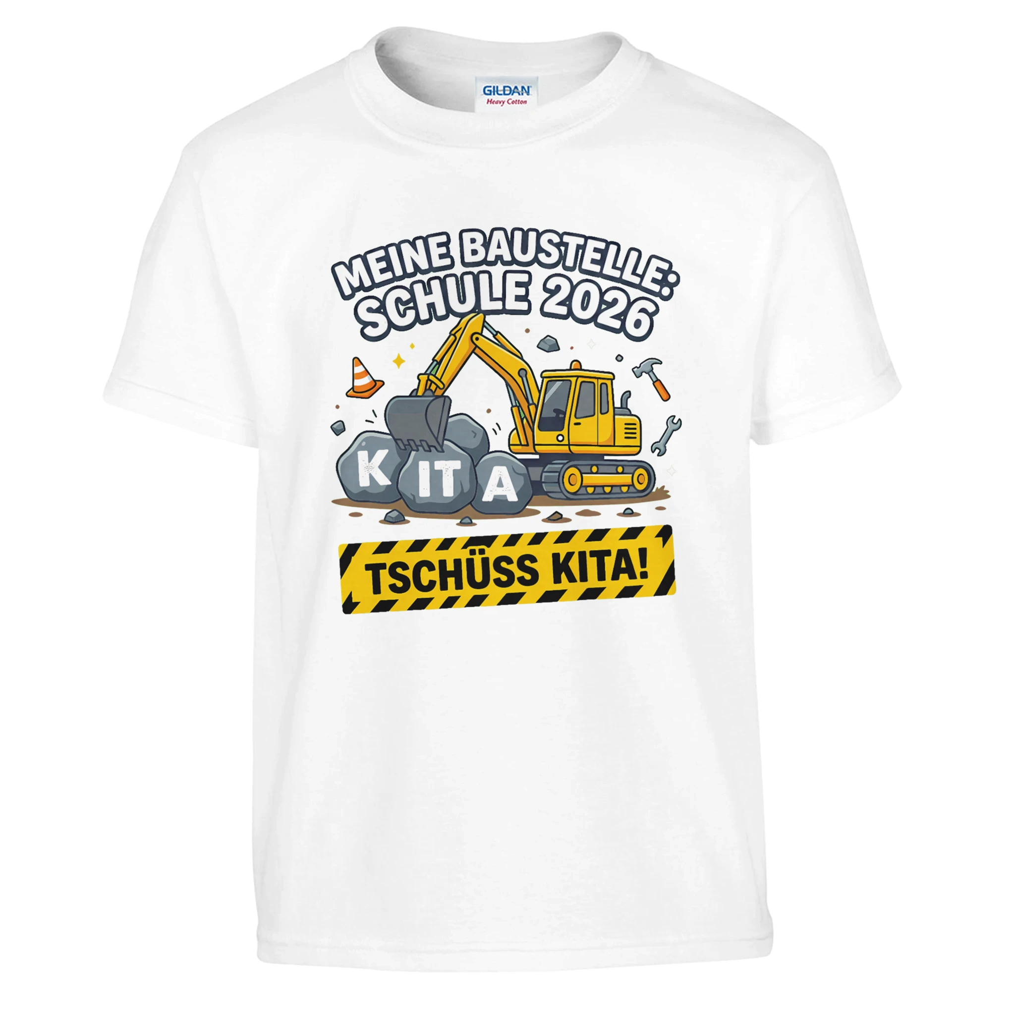 Meine Baustelle Schule 2026 Einschulung Shirt Bagger – Kind trägt T-Shirt Outdoor Lifestyle Foto