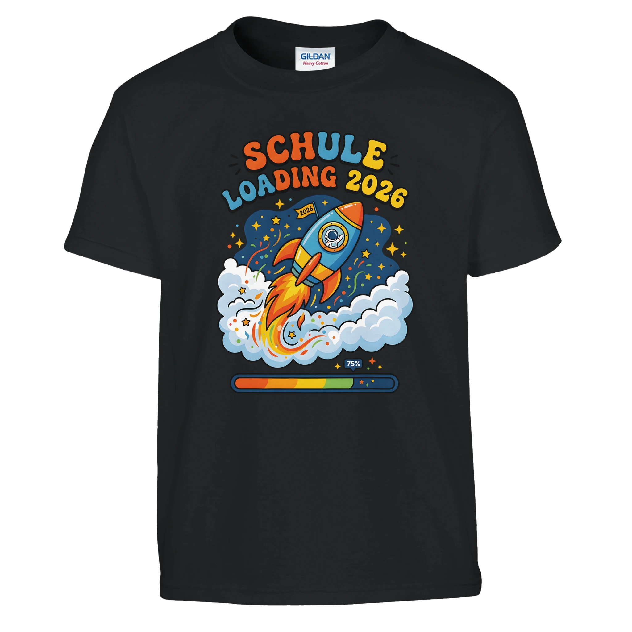 Schule Loading 2026 Einschulung Shirt Ladebalken – Kinder T-Shirt Weiß Freisteller