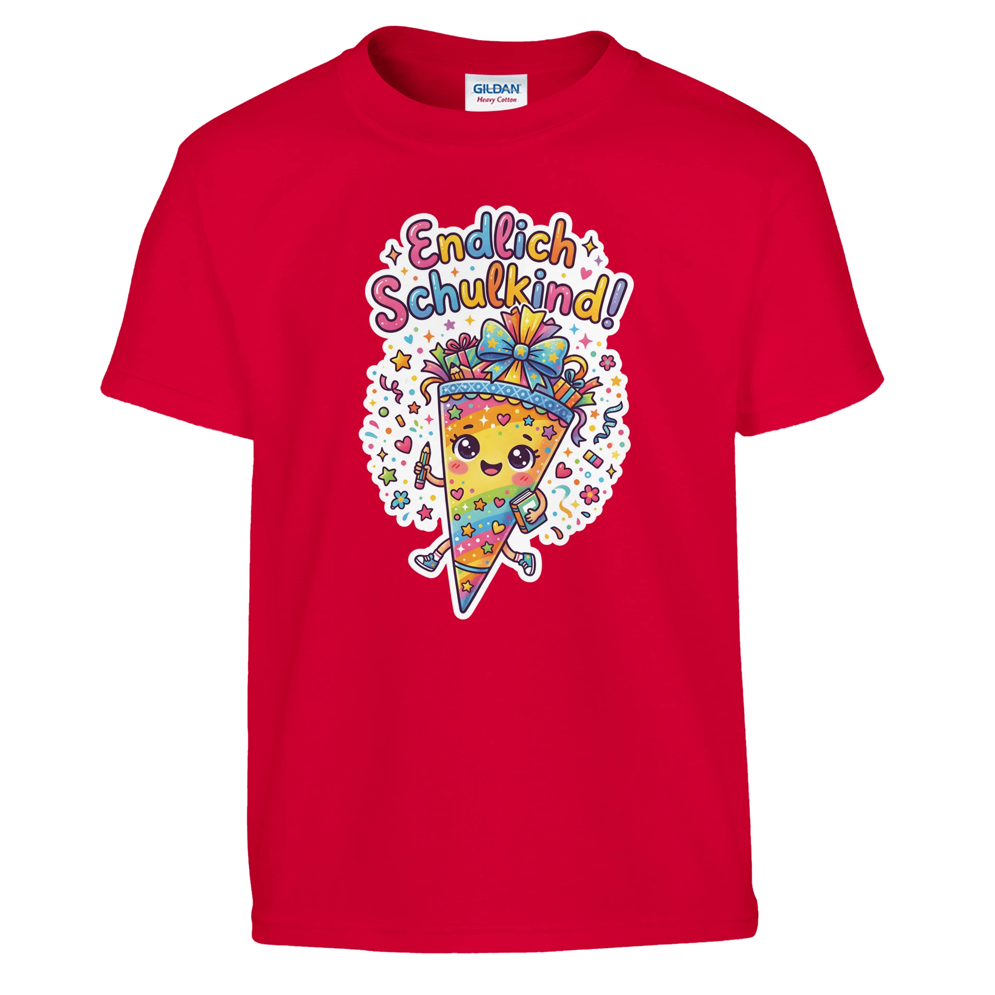 Endlich Schulkind T-Shirt – Kinder T-Shirt in Hellblau, Freisteller