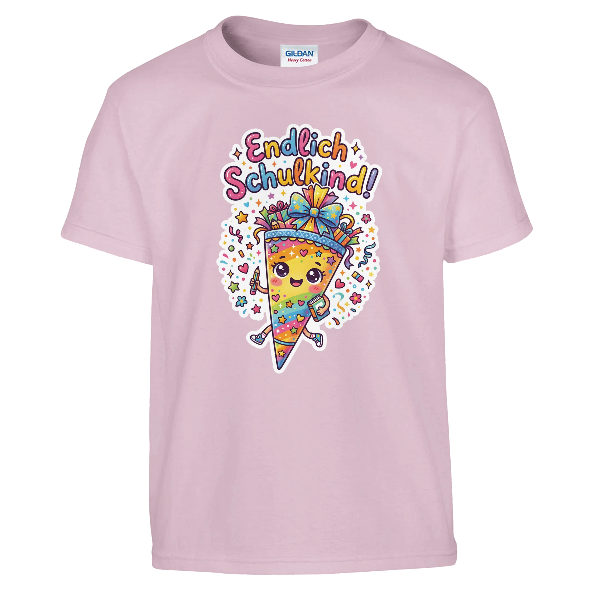 Endlich Schulkind T-Shirt – Kinder T-Shirt in Weiß, Freisteller