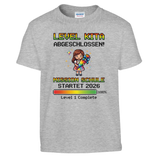 Level Kita Abgeschlossen Gaming Shirt Mädchen – Kinder T-Shirt Weiß Freisteller
