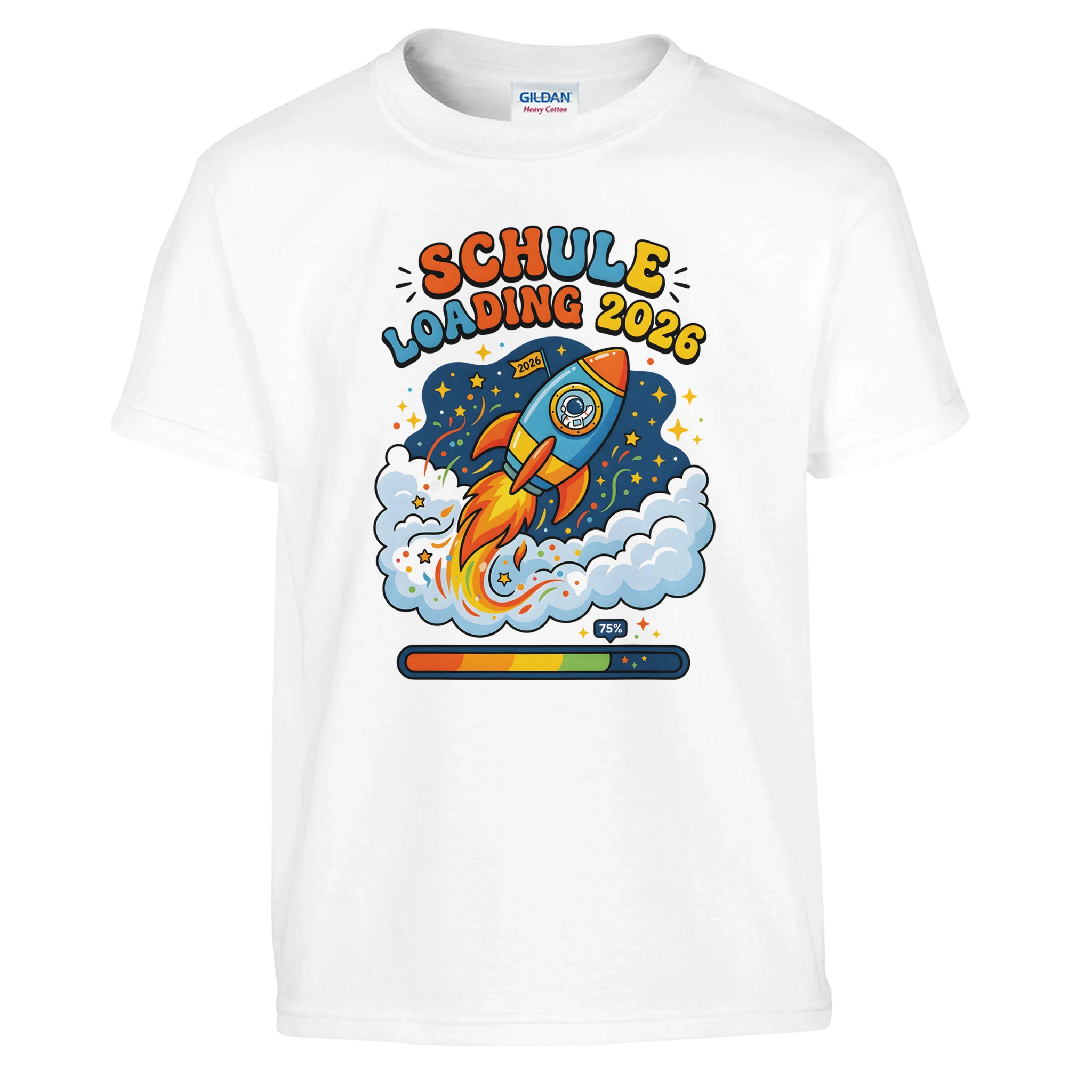 Schule Loading 2026 Einschulung Shirt Ladebalken – Kinder T-Shirt Vorderseite Detailansicht