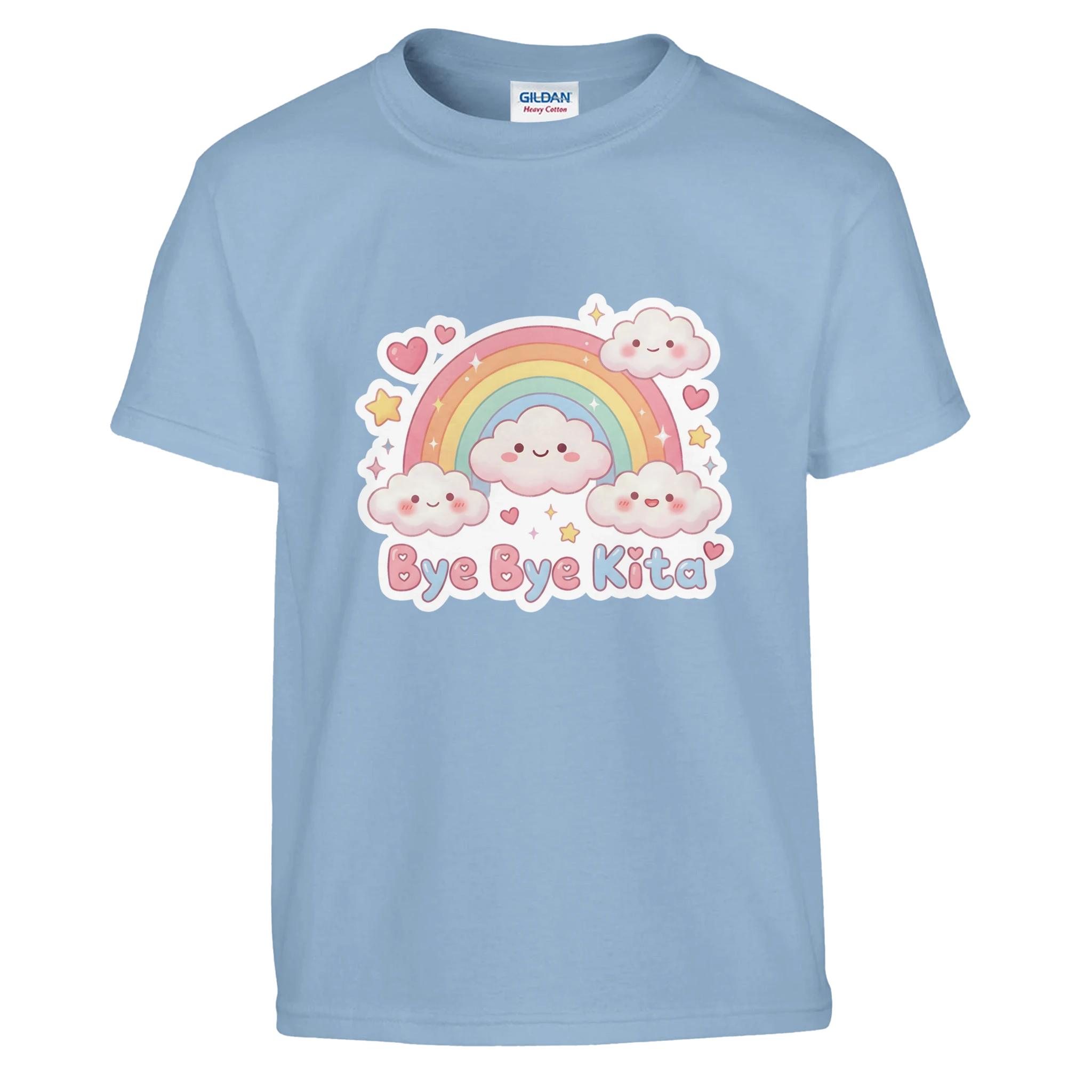 Bye Bye Kita Abschluss Shirt Regenbogen – Kinder T-Shirt Rückseite