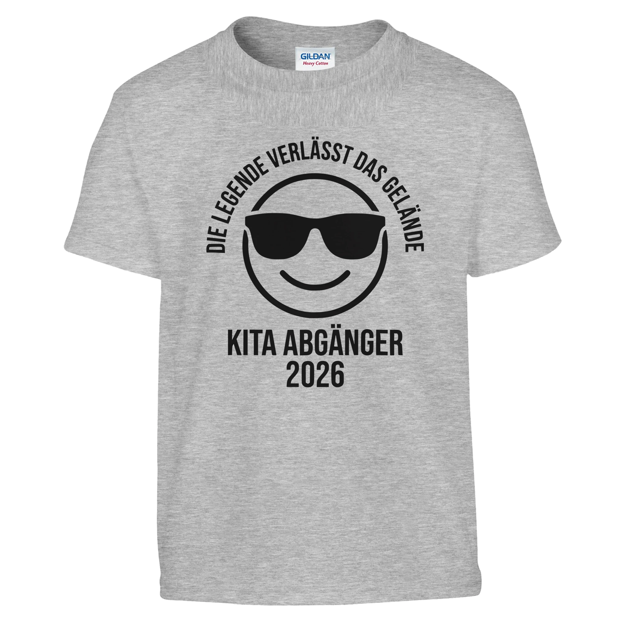 Die Legende verlässt das Gelände Kita Shirt 2026 – Kinder T-Shirt Weiß Freisteller
