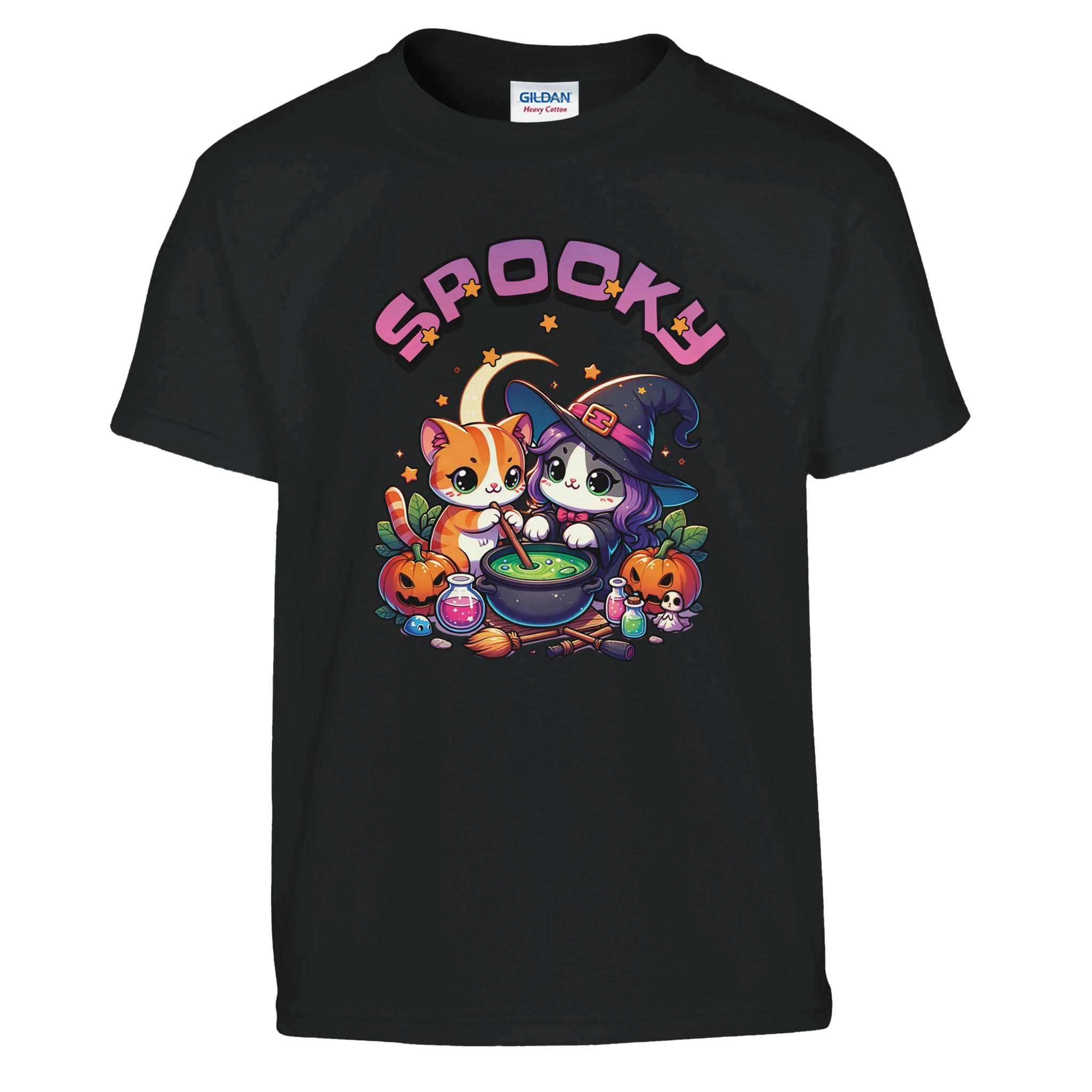 Spooky Katzen Kinder T-Shirt – Kinder T-Shirt in Schwarz, Freisteller