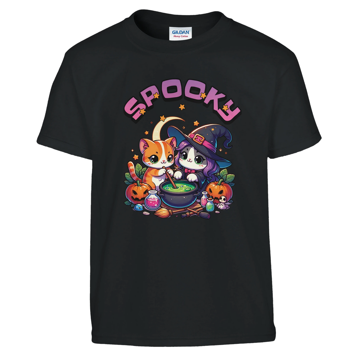 Spooky Katzen Kinder T-Shirt – Kinder T-Shirt in Schwarz, Freisteller