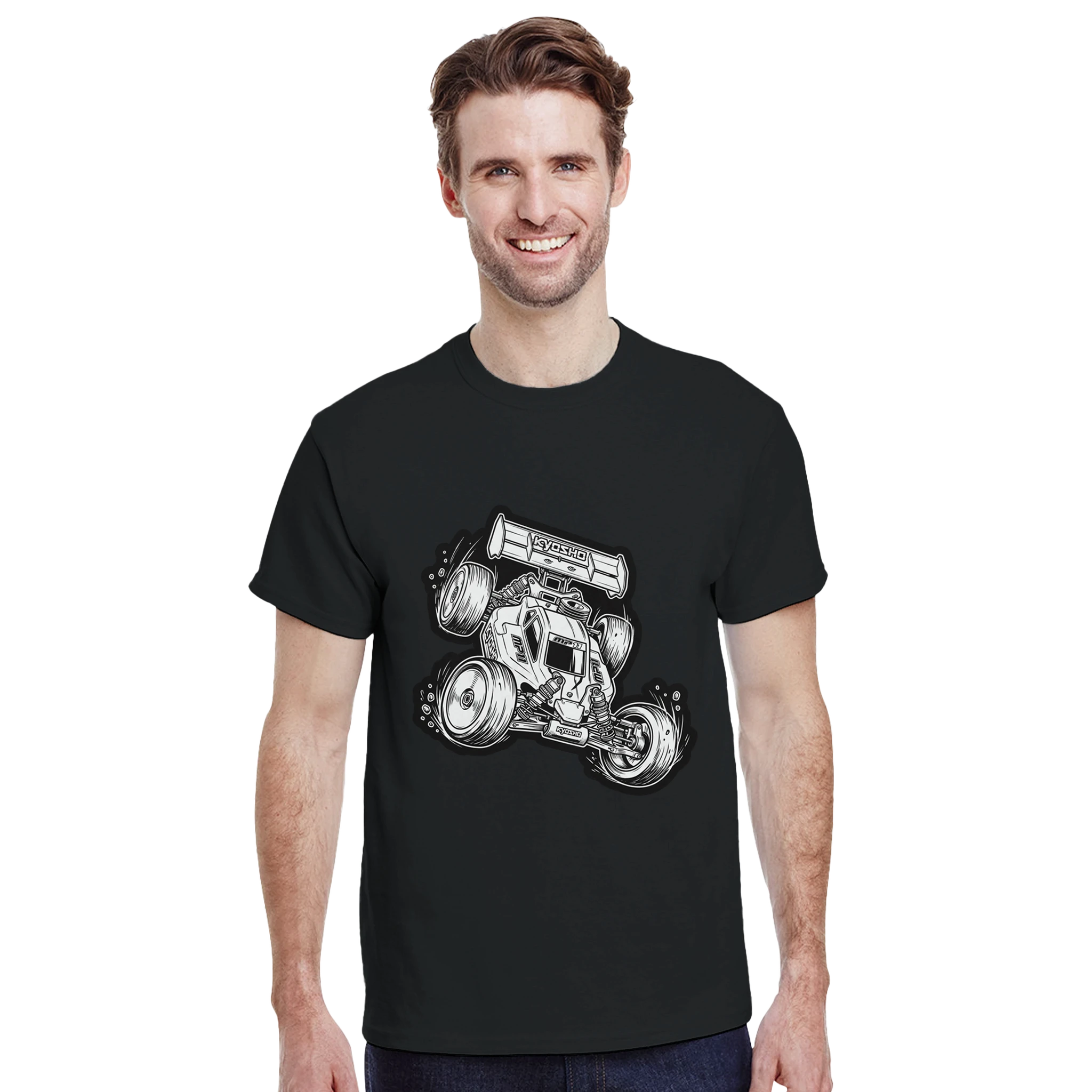 Kyosho RC Buggy T-Shirt – Damen trägt T-Shirt, Lifestyle Foto outdoor