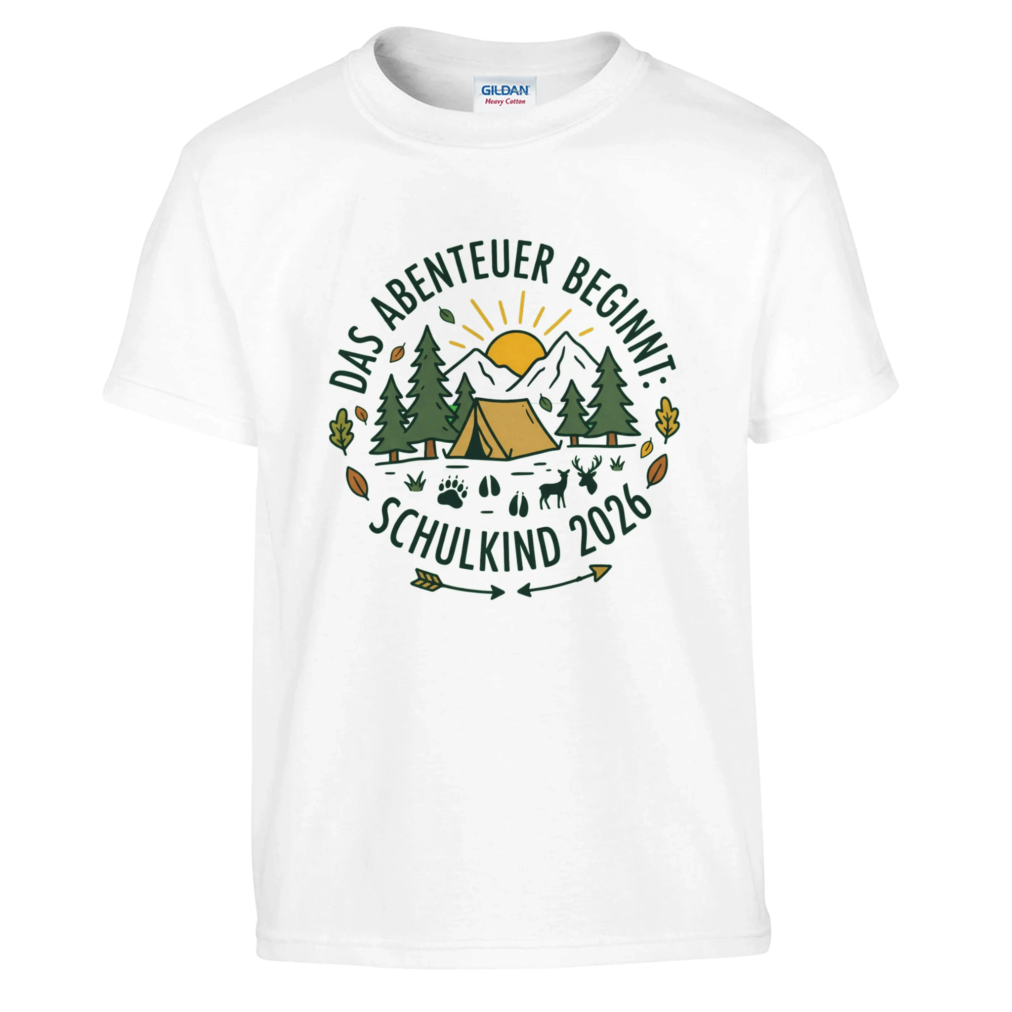 Das Abenteuer beginnt Einschulung Shirt 2026 – Kinder T-Shirt Nahaufnahme Aufdruck