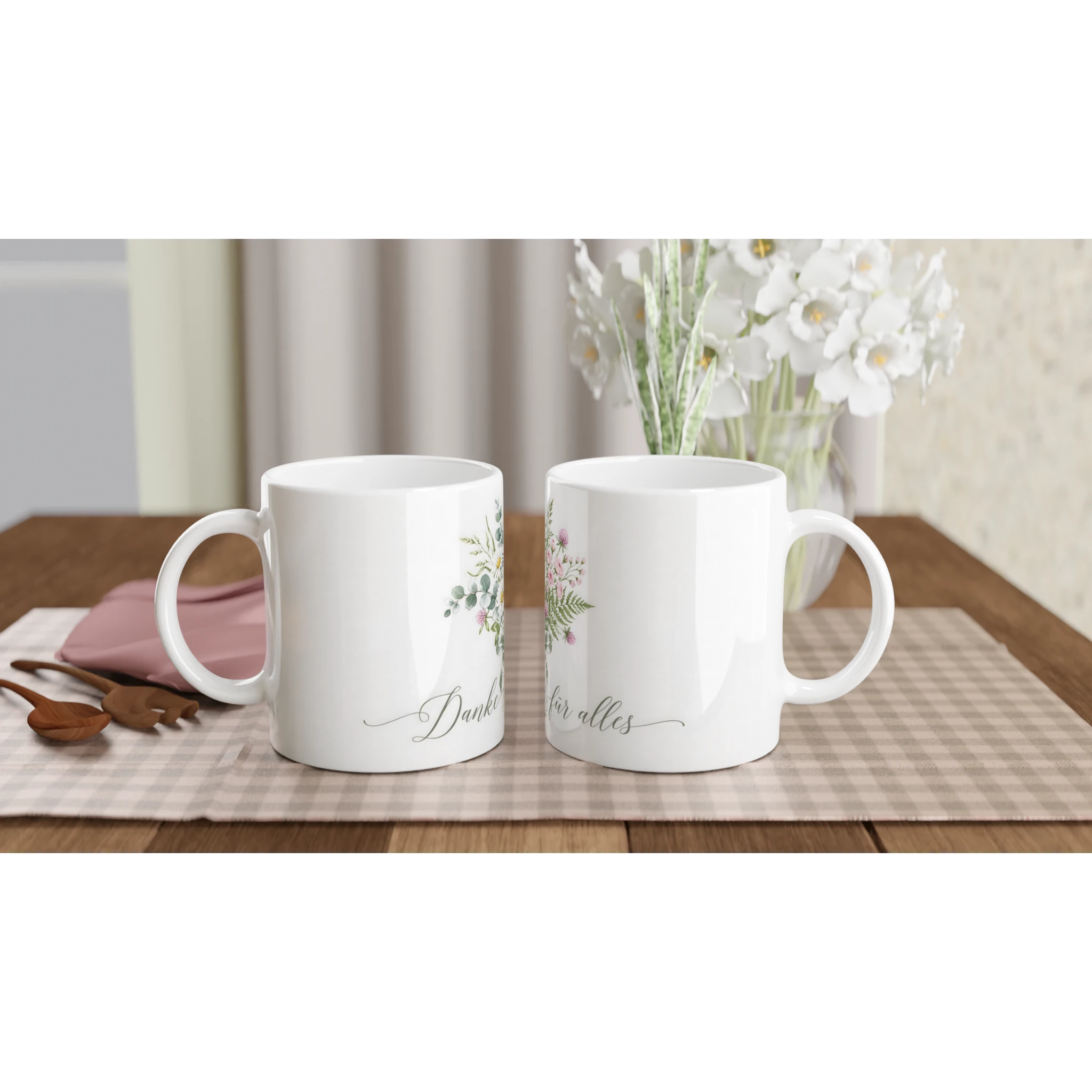 Danke für alles Tasse Abschiedsgeschenk Erzieherin – Tasse Nahaufnahme Motiv Detailansicht