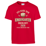 Kindergarten Überlebt 2026 Kita Abschluss Shirt – Kinder T-Shirt Vorderseite Detailansicht